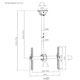 Rack Techo TV 37 a 70 Pulg